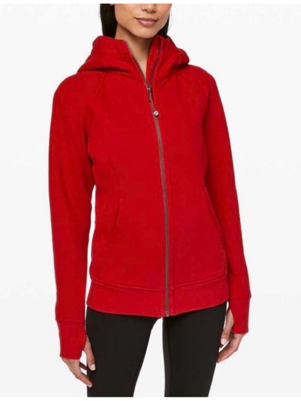 Lululemon Red Zip-Up Hooded Scuba Women's Jacket Sz 6